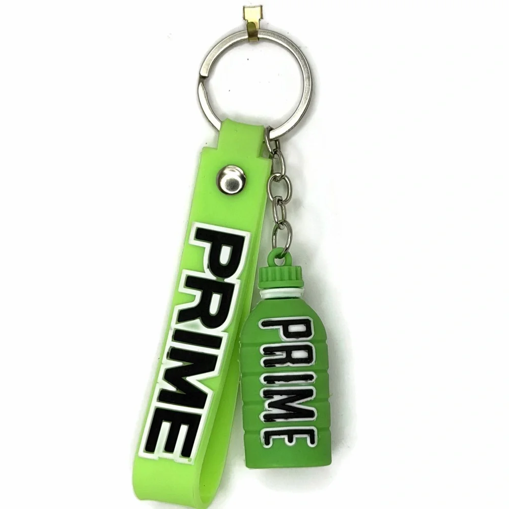 PRIME Bottle Rubber Keychain Charm Green